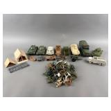 Vtg Military Toys - Cars, Tanks, Army Men & More