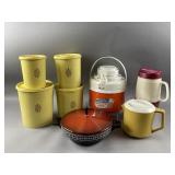 Vtg Yellow Tupperware Servalier Canister Set/More