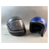 2 Vintage Motorcycle Helmets