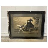 Vtg  "Spirited Horses" Chromolithograph by LeRoy