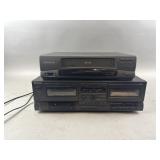 Magnavox VCR & Technics Double Cassette Deck