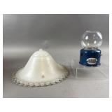 Vintage Hobnail Glass Lamp Shade & Bubble Gum Bank