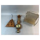 Vintage Weather Station, Wind Chime & Book Stand