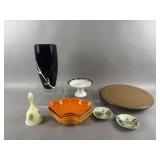 California Pottery Dishes, Vase, Glass Bell & More