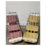 2 Vintage Vinyl Jelly Tube Folding Lounge Chairs