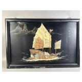 Vtg Chinese Sailing Ship 3D Art