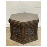 Vintage Octagon Side Table w/Glass