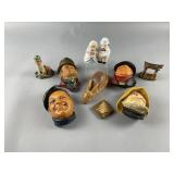 Vtg Bossons England Chalkware Wall Heads & More