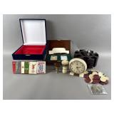Vintage Poker Chips,  Big Ben Alarm Clock & More