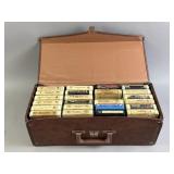 8-Track Cartridge Tapes in Leather Case