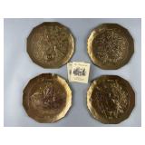 Vtg Handmade Bronze Decorative Plates- Natale
