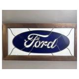 Ford Stained Glass Framed Art