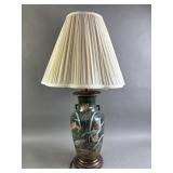 Japanese Gilt & Floral Decorated Porcelain Lamp
