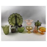 Lot Of Depression Glassware - Bowls, Vase & More