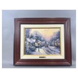 Framed/Signed Village Christmas Thomas Kinkade