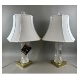 Waterford Crystal Table Lamp Pair w/ Original Tag