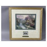 Framed/Signed Lamplight Bridge by T. Kinkade