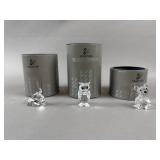 3 Swarovski Crystal Figurines W/ Original Box