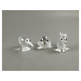 3 Swarovski Crystal Figurines -Kiwi Bird & More
