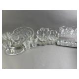 Vtg Clear & Iridescent Glass Dishware Lot