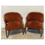 2- Vintage Tub Chairs w/casters