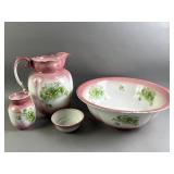Antq Victorian Style Ceramic Wash Stand Set