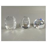 3 Swarovski Crystal Paperweights