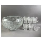 Pinwheel & Stars Glass Punch Bowl Set