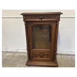 Renaissance Style Antique Oak Display Cabinet