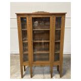Antique Georgian Style Oak China Cabinet