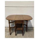 Antique Extendable Drop-Leaf Rolling Table