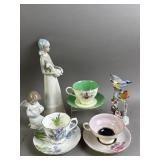 Porcelain Teacups & Decorative Figures