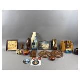 Assorted Wood Art, National Park Medals & More