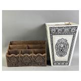 Vtg Lerner Wooden Desk Organizer & More