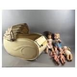 Vintage Doll Carriage & Dolls