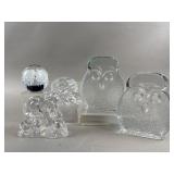 Various Crystal & Glass Figurines & Paperweights