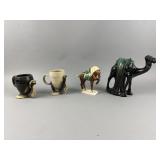 Ceramic Animal Figures & Mug Pair