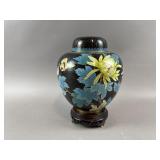 Vtg Chinese Cloisonnï¿½ Ginger Jar W/ Stand