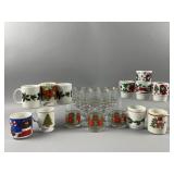 Vintage Christmas Mugs & Glasses