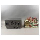 Vtg Short Wave Radio Receiver & Tabletop Clock