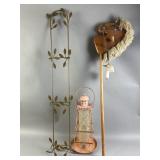 Vtg Metal Plate Display Rack, Light House, & Horse