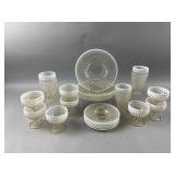 Vtg Anchor Hocking Moonstone Hobnail Plates/More