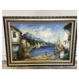 Framed & Signed Oil Painting by Giovanni Camprio