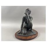 Kneeling Woman Signed Statue Replica By T. Holland