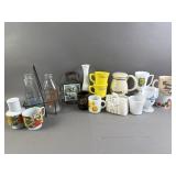 Vtg Mugs, Glass Jugs, & More