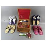 Vintage Oriental Sewing Kit & Sandals