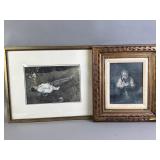 2 Framed Repro Paintings