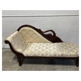 Victorian Style Carved Wood Swan Fainting Couch