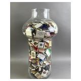 Large Glass Vase W/ Vintage Max Botches