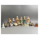 Vtg Porcelain Ceramic Nativity Figures & More